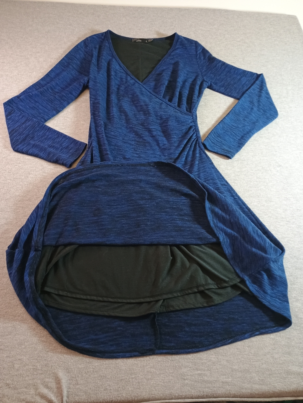 Prana Women's Size 2 Blue Long-Sleeve V-Neck A-Line Dress - Picture 5 of 10